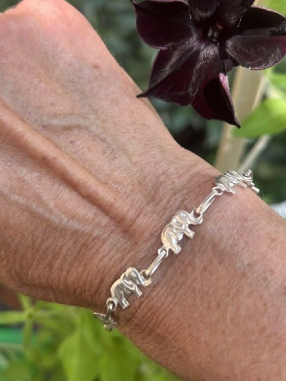 950 STERLING SILVER Elephant Link BRACELET